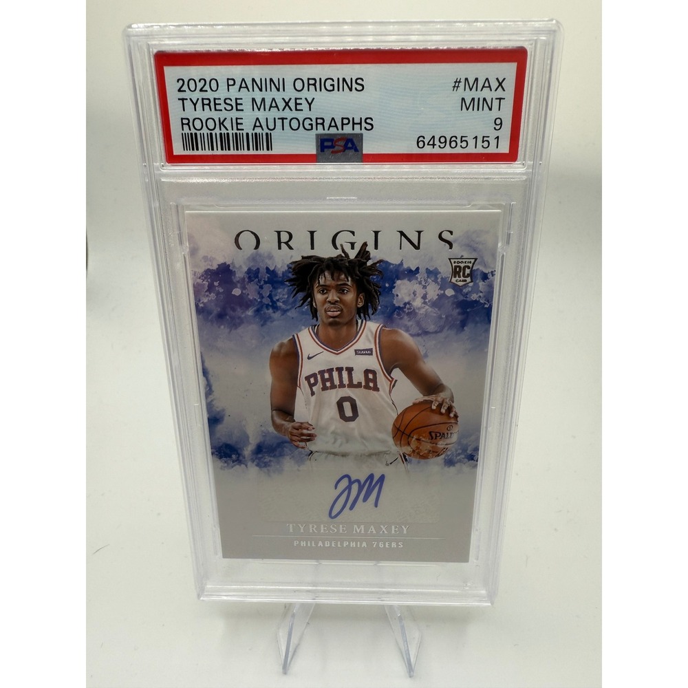 2020 Panini Origins Tyrese Maxey Rookie Autographs PSA 9 Mint NBA Card